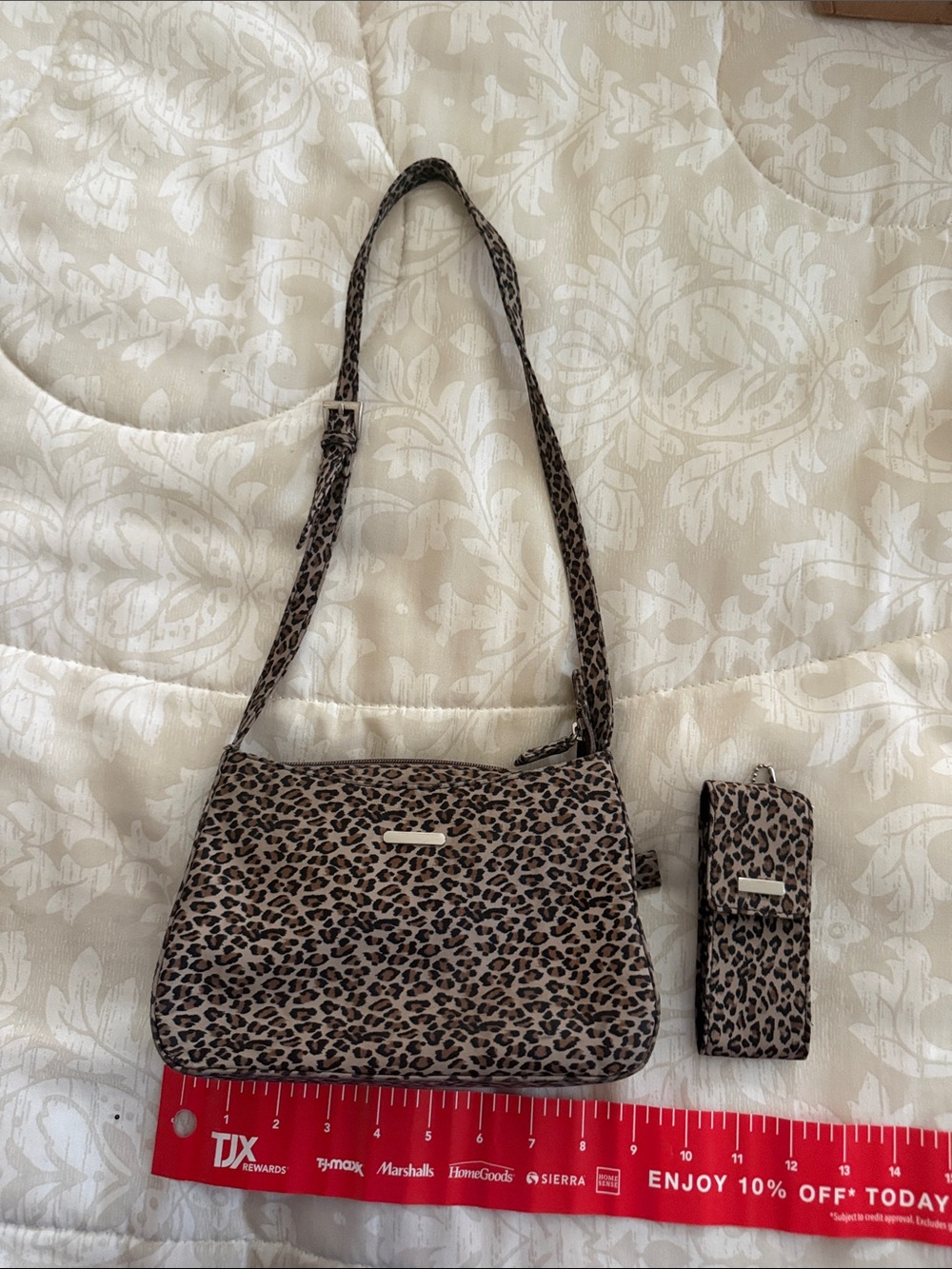 St. John's Bay Leopard Print Mini Shoulder Bag in Brown and Black